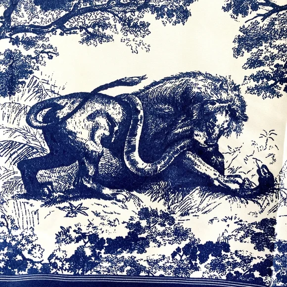 Floral Satin Square Scarf Blue White 35" Head Hair Neck Bandana Preppy New - Picture 13 of 17